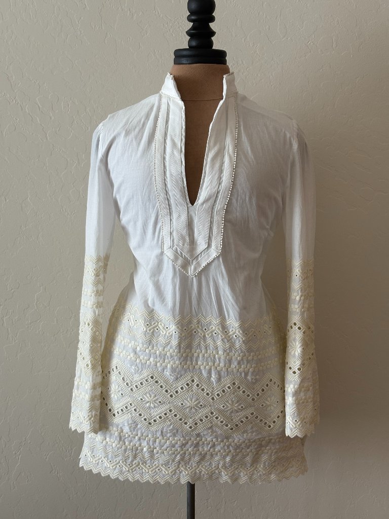 Tory Burch "Zita" Tunic. Size 8, White/Ivory.